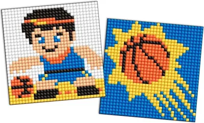 Productafbeelding van Diamantmozaïek sticker voor kinderen - Basketbal - Ideyka