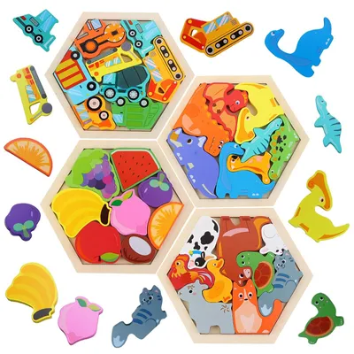 Immagine prodotto di Puzzle in legno 4-in-1 per bambini