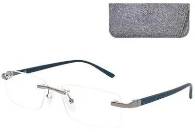 Zdjęcie produktu dla Okulary do czytania bez oprawek prostokątne stal nierdzewna dla kobiet