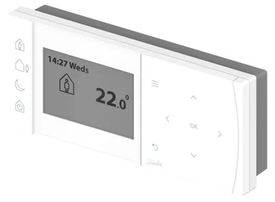 Produktbild von Danfoss Raumthermostat, TPOne-B, programmierbar, 7-Tage, 2xAA, On/Off, Display, weiß, 1 Stk.