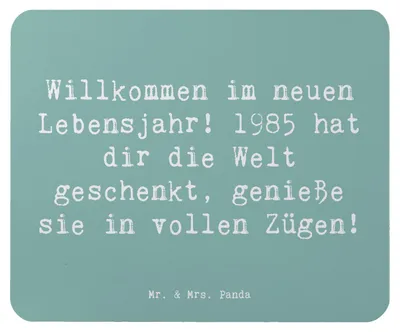 Produktbild von Mr. & Mrs. Panda Mousepad Spruch 1985 Geburtstag - Meeresbrise - Geschenk, Nostalgie, Geburtstagsgeschenk, Jahr, mauspad laptop, Mouse Pad, Geburtsjahr, Leben genießen