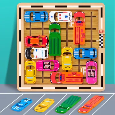 Productafbeelding van Parkeerspelletjes, autospeelgoed, logicaspel met 120 niveaus, puzzel voor 3 tot 8 jaar