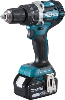 Produktbild von Makita DHP484RTJ, Handbohrmaschine, Ohne Schlüssel, Schwarz, Blau, 1,3 cm, 3,6 cm, 1,3 cm