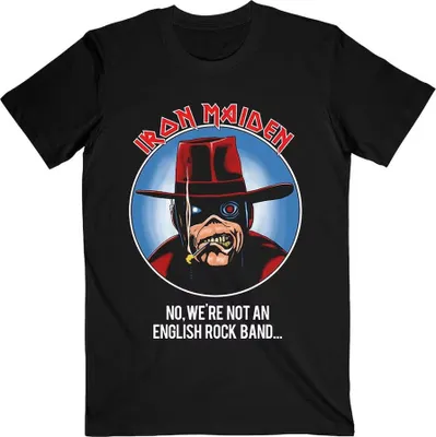 Produktbild von Iron Maiden - "Not An English Rock Band" T-Shirt für Herren/Damen Uni RO969 (M) (Schwarz)