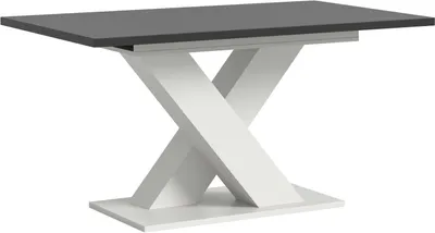 Produktbild von Esstisch Motion ausziehbar, Weiß/Grau, 150-190 cm, X-Fußgestell