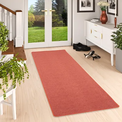 Produktbild von Feinschlingen Läufer Velour Teppich Strong Terrakotta, Größe:80x320 cm