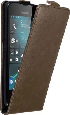 Produktbild von Cadorabo Hülle für Nokia Lumia 550 Schutz Hülle in Braun Flip Etui Handyhülle Case Cover