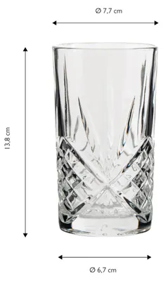 Produktbild von ECHTWERK Longdrink Gläser Set 6-teilig, 350 ml - Highball Gläser in Schliffoptik mit Reliefstruktur, bleifrei, spülmaschinenfest