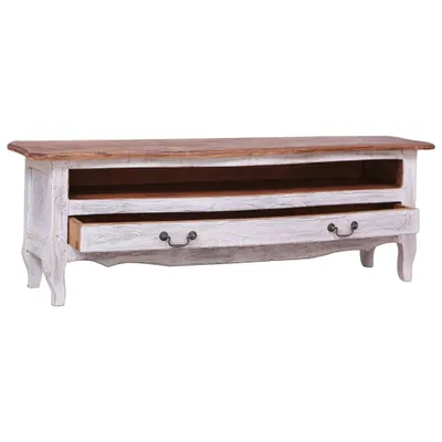 Immagine prodotto di Mobile TV 120x30x40 cm bianco in legno massiccio antico