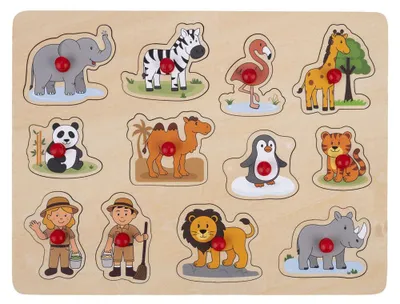 Image de Puzzle à picots « Le zoo » - 12 pièces