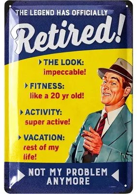 Produktbild von LANOLU Retro Blechschild Renteneintritt Geschenk Männer, Geschenk Ruhestand Mann, Blechschild Rente, Deko Ruhestand, 20x30cm