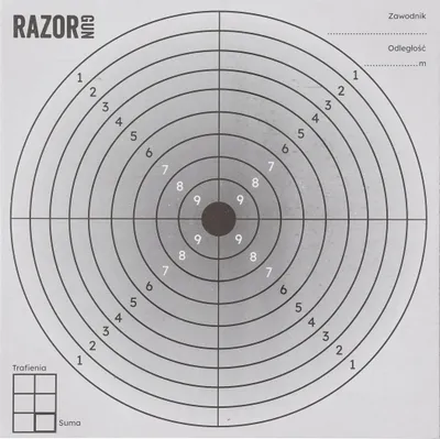 Zdjęcie produktu dla Komplet 100 x tarcza strzelecka RGun 14x14 czarny środek
