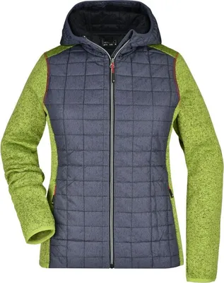 Produktbild von Strickfleecejacke im stylischen Materialmix kiwi-melange/anthracite-melange, Gr. S