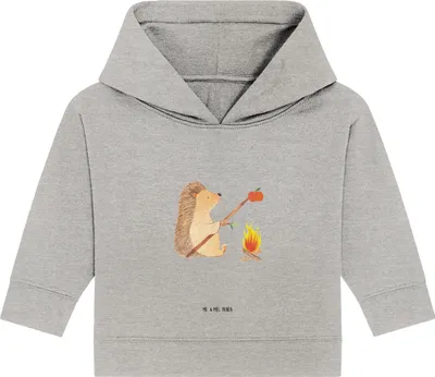 Produktbild von Mr. & Mrs. Panda Organic Baby Hoodie Igel Grillen 24. - 36. Monat - Heather Grey - Geschenk, Ziele, Motivation, Spruch, Lustige Sprüche, Kapuzenshirt, Sinn Des Lebens