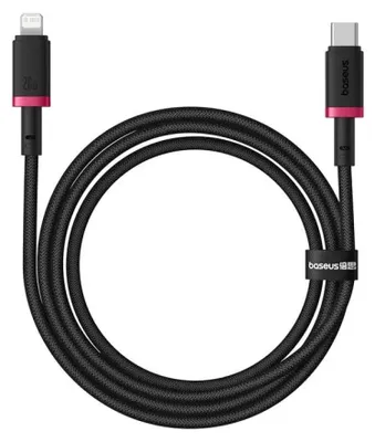 Produktbild von Baseus P10377800U01-01, 1 m, Lightning, USB C, Männlich, Männlich, Schwarz, Rot