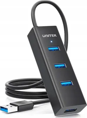 Produktbild von UNITEK Y-3089V01 Schnittstellen-Hub USB 3.2 Gen 1 (3.1 Gen 1) Type-A 5000 Mbit/s Schwarz