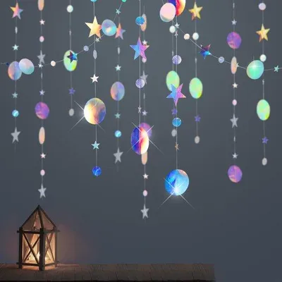 Productafbeelding van Azomor® Kleurrijke glitterpapiergirlande voor feestelijke gelegenheden en decoratie