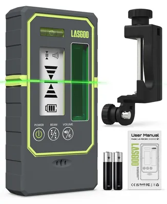 Laserdetektor für Laserwasserwaagen, 50 m Reichweite, Dual-LCD, mit Klemme