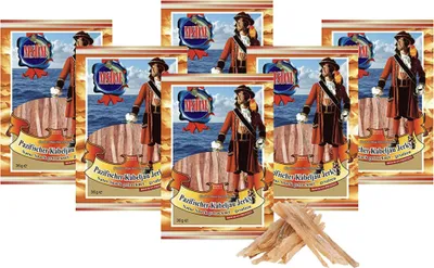 Produktbild von Pazifischer Kabeljau - Original (6x36g Pack) - natürlicher Snack getrocknet, gesalzen  I Jerky