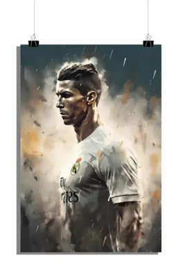Produktbild von Cristiano Ronaldo Poster - Fußball Poster - Real Madrid Poster - Trikot Poster - 51x71cm - Perfekt zum Einrahmen