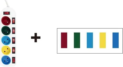 Immagine prodotto di Presa multipla GAO, 5 prese, con interruttore, 16 A, 230 V, cavo da 1,4 m, 3680 W