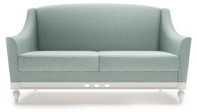Produktbild von Chippendale Sofa 2 Sitzer Landhaus Stoffsofa mit Holz Designer Garnitur  FL-2Siz