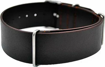 Produktbild von Uhrenarmband Durchzugsband Kalbleder NATO LEDER 18mm braun
