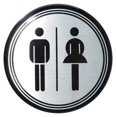 Immagine prodotto di ETICHETTA TONDA 'TOILETTE UOMINI/DONNE' Ø 10 cm
