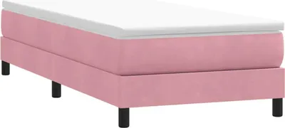 Image de vidaXL Lit boxspring sans matelas rose 90x220 cm velours