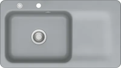 Produktbild von KeraDomo Spüle JUNA 90 in TITAN - Becken links mit Excenterbedienung / Systemceram / Keramikspüle