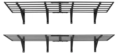 Produktbild von Wandregal Garage 2er-Set, Garagenwandregal Stahl, Metallregal Werkzeugaufbewahrung, Schwarz | 183 x 63,5 cm | 362 kg pro Boden | 725 kg gesamt