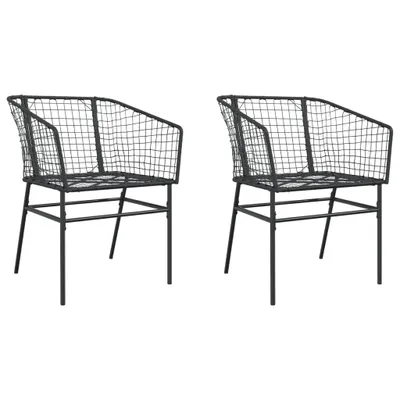 Produktbild von vidaXL Gartenstühle 2 Stk. Schwarz Poly Rattan