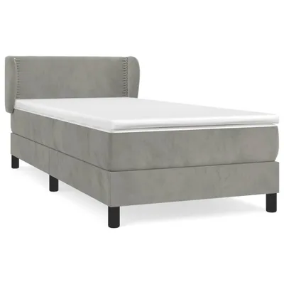Immagine prodotto di vidaXL Letto a molle con materasso grigio chiaro 90x190 cm in velluto