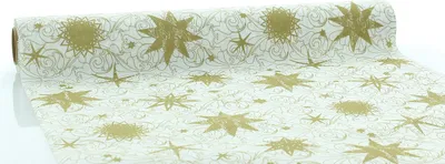Produktbild von Sovie HOME Weihnachtstischläufer Christmas Dreams in Gold-Weiß aus Linclass® Airlaid 40 cm x 4,80 m, 1 Stück