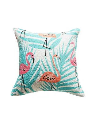 Obrázok produktu pre SIIN Dekoračná obliečka na vankúš Flamingove zelená 45 cm x 45 cm