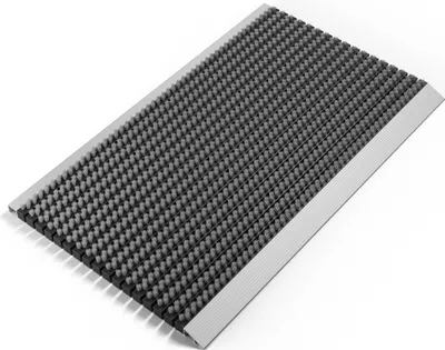 Produktbild von Fußmatte außen alu mit Bürsten grau, Schmutzfangmatte 55 x 90 cm, Fußmatte Aussenbereich