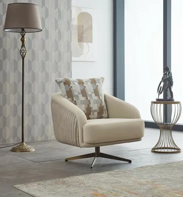 Immagine prodotto di Poltrona moderna monoposto in tessuto beige poltrona imbottita soggiorno