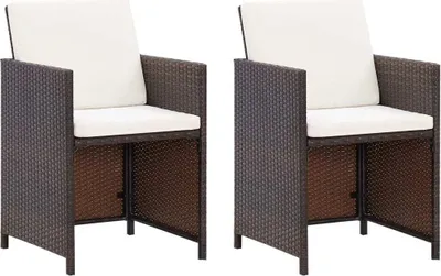 Immagine prodotto di Set Sedie da Giardino e Poggiapiedi 4 pz in Polyrattan Marrone