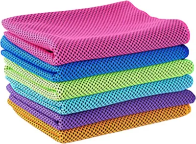 Produktbild von Cooles Fitnesshandtuch, 4er Set, sofort kalt, kühlende Handtücher, 30 x 80 cm, eiskalt, für heißes Wetter, Outdoor-Sport, Yoga, Laufen, Radfahren, Golf, Camping, Spiele