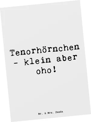 Produktbild von Mr. & Mrs. Panda Postkarte Spruch Tenorhörnchen Magie - Weiß - Geschenk, Brassband, Lernen, Fotokarte, Instrument, Ansichtskarte, Blasorchester, Musik, Musiker, Tenorhorn