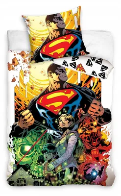 Imagen del producto de Carbotex, juego de sábanas para cuna, diseño Superman, 160x200 cm, algodón