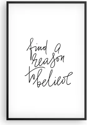 Produktbild von Gerahmtes Poster - Schwarzer Rahmen - Manuskript Motto glauben - 61x91,5 cm - Wand Bild - Wanddeko - Wandbilder - Wandposter - Bilderrahmen - Bilder - Kunstdruck - Wandbild - P2BPA61x91-4355