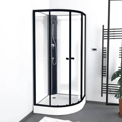 Immagine prodotto di Doccia completa MARWELL Doccia completa Factory 85 x 85 x 200 cm - Doccia in set completo incluso piatto doccia e rubinetto - Doccia rotonda con ingresso frontale