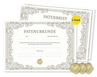 Zdjęcie produktu dla Świadectwo chrztu list chrzestny papierowy zestaw 3 sztuki prezent