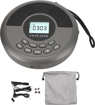 Produktbild von CD-Player mit zwei Lautsprechern, tragbarer CD-Player, USB- und Bluetooth-Player mit zwei Lautsprechern