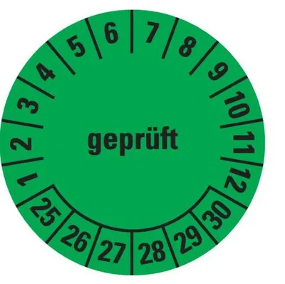 Produktbild von Dreifke® Prüfplakette  25-30, grün, ökologische Folie, selbstklebend, ...