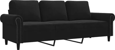 Produktbild von vidaXL 3-Sitzer-Sofa Schwarz 180 cm Samt