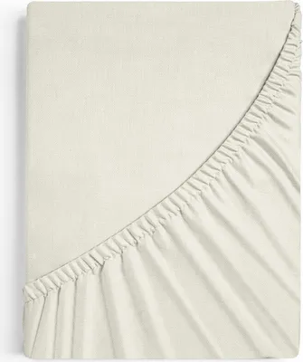 Produktbild von Terra Beds Premium Spannbettlaken - 100% Hochwertiges  Baumwoll Jersey Bettlaken 140x200 cm, Natur