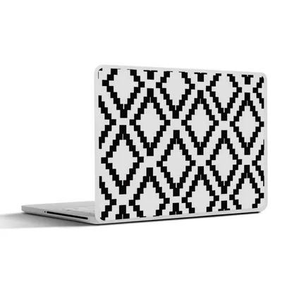Produktbild von MuchoWow® Laptop Aufkleber Sticker Cover Muster - Schwarz - Weiß - Luxus 30x22 cm - Laptop-Sticker