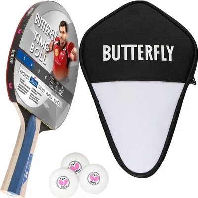 Produktbild von Butterfly 1x Timo Boll Silber 85016 Tischtennisschläger + Tischtennishülle + 3x 40+ 3*** Tischtennisbälle | Tischtennisset Tischtennis Set TT Tabletennis